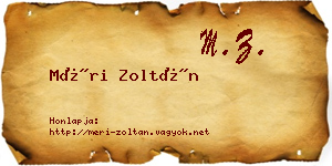 Méri Zoltán névjegykártya